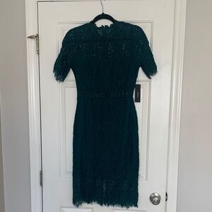 Lulu's Teal Lace Midi Dress